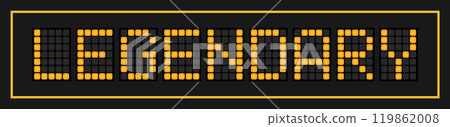 Orange color led banner in word legendary on black background 119862008