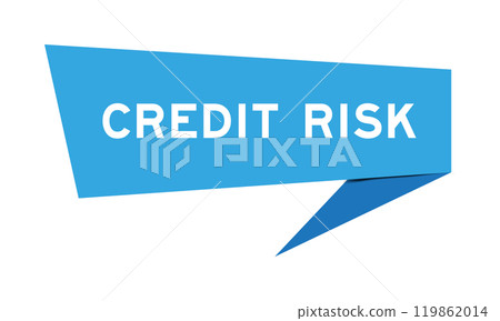 Blue color speech banner with word credit risk on white background Blue color speech banner with word credit risk on white background 119862014