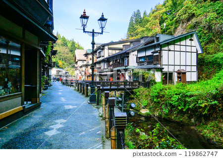 Morning hot spring town Morning hot spring town 119862747
