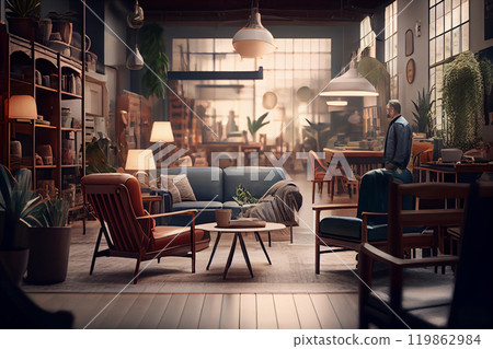 Showroom of modern furniture store Showroom of modern furniture store 119862984