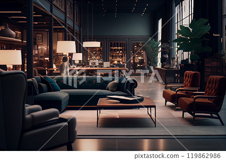 Showroom of modern furniture store 119862986