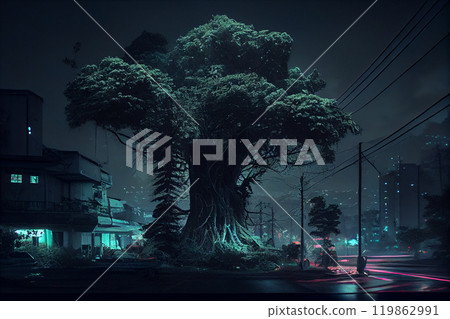 Magic forest with points of light 119862991