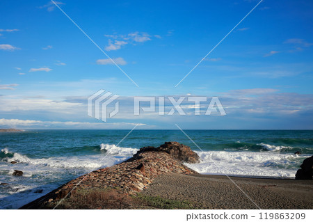 Waves crashing on Katsurahama Beach 119863209