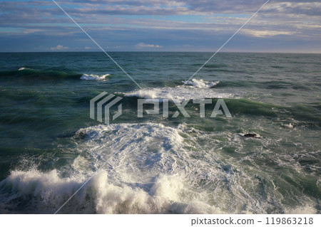 Waves crashing on Katsurahama Beach 119863218