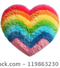 Colorful Rainbow Heart Rug with Soft Fur Texture 119863230