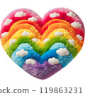 Colorful Rainbow Heart Rug with Soft Fur Texture 119863231