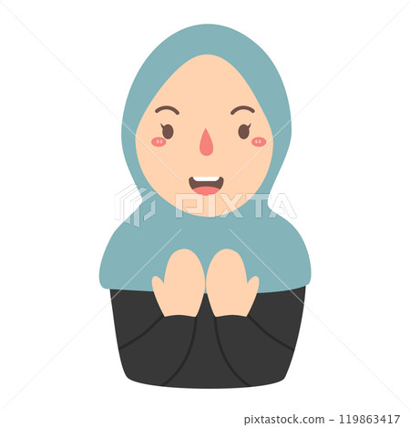 muslim girl praying 119863417