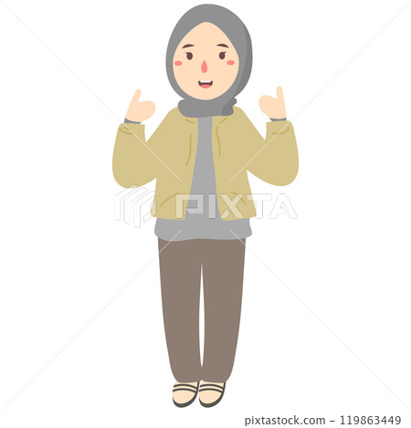 women girl double thumbs up 119863449