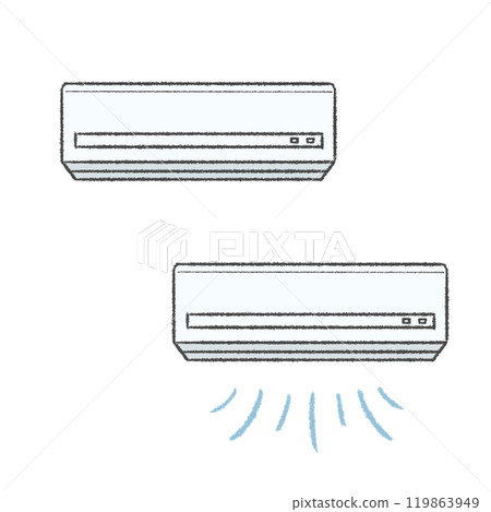 Air conditioner that is not turned on Air conditioner that is blowing cold air Air conditioner that is not turned on Air conditioner that is blowing cold air 119863949
