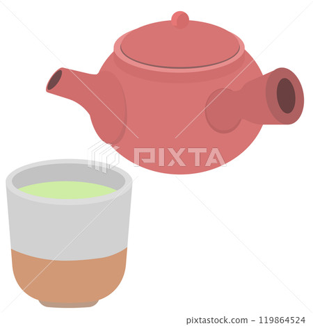 Tea and teapot illustration 119864524