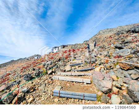Climbing Mt. Ontake in autumn: From the 8th Station Stone Refuge Hut to the summit of Otaki 119864560