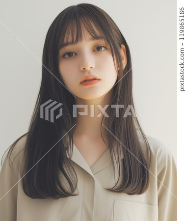 Beautiful female model with long hair and hairstyle "AI generated image" Beautiful female model with long hair and hairstyle "AI generated image" 119865186