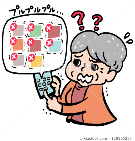 Grandma panics after pressing and holding the delete app button on her smartphone 119865235