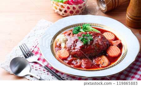 Tomato stewed hamburger steak (hamburger steak with a refreshing tomato aroma) 119865883