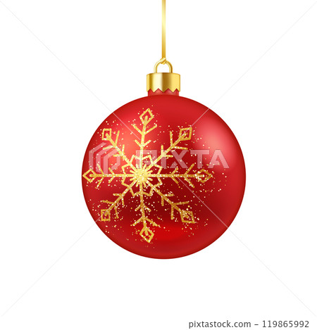 Christmas bauble with pattern realistic vector illustration Christmas bauble with pattern realistic vector illustration 119865992