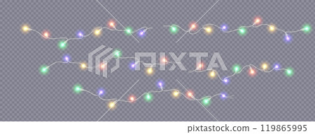 Neon lights garlands party decor realistic icons vector set Neon lights garlands party decor realistic icons vector set 119865995