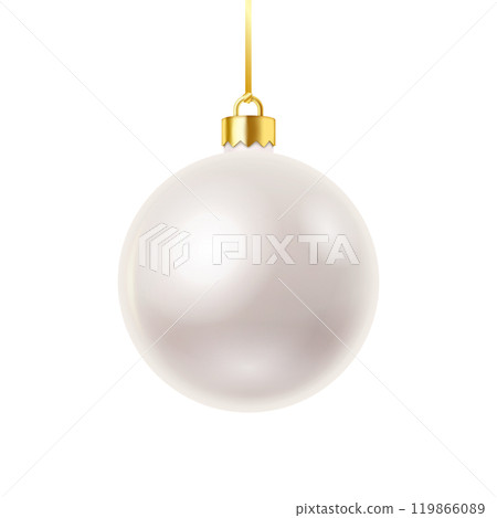 Blank glossy Christmas bauble realistic vector illustration 119866089