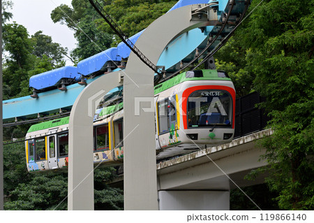 Monorail at Ueno Zoo in Tokyo Monorail at Ueno Zoo in Tokyo 119866140