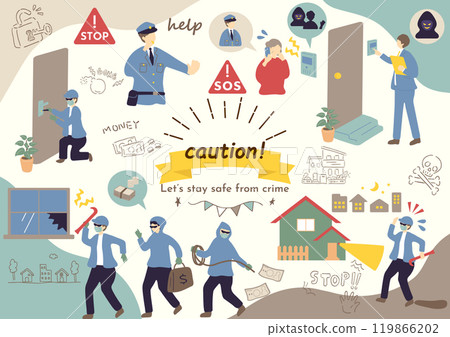 預防犯罪插畫素材合集 119866202