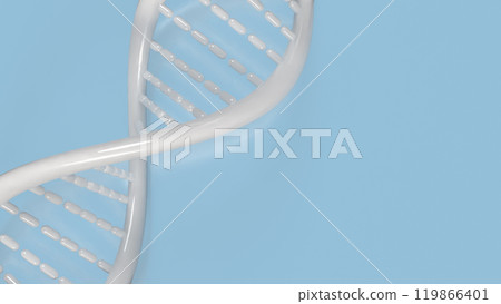 The white dna on blue background for sci or medical concept 3d rendering. 119866401