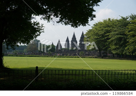 Prambanan Temple viewed from the park [Yogyakarta, Indonesia] 119866584