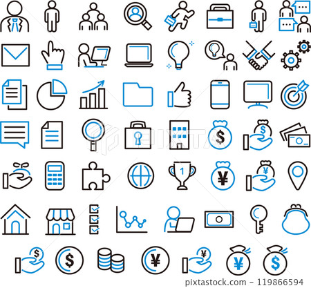 Business money icon pictogram line drawing decoration simple illustration material set Business money icon pictogram line drawing decoration simple illustration material set 119866594