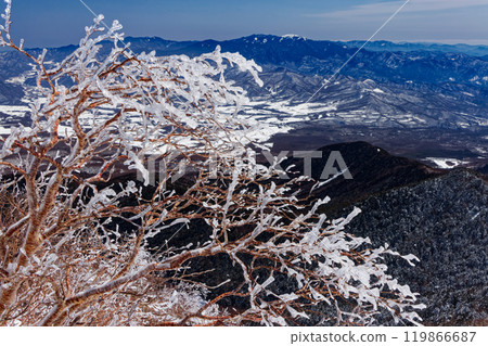 八嶽山脈、橫嶽山脊線的霜樹和奧道部山脈 119866687