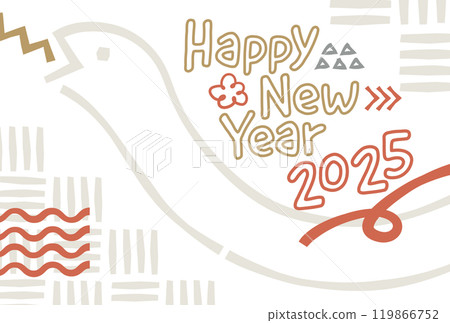 2025蛇年簡單手繪/手寫新年卡片 119866752