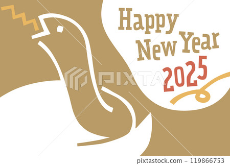 2025蛇年簡單手繪/手寫新年卡片 119866753