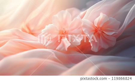 美麗的布料和花朵背景，圖像 119866824
