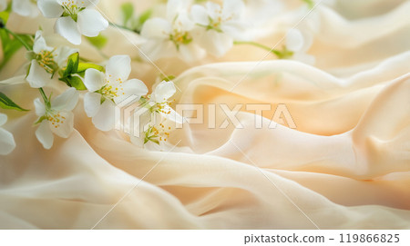 美麗的布料和花朵背景，圖像 119866825