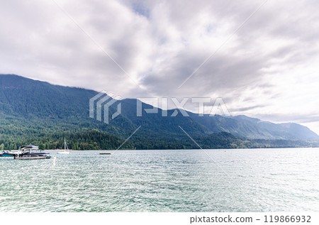 Natural beauty of the Cultus Lake in Chilliwack, Fraser Valley, BC, Canada on a cloudy day 119866932