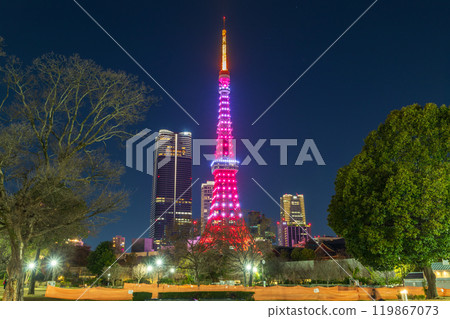 “東京”東京鐵塔燈光夜景 119867073