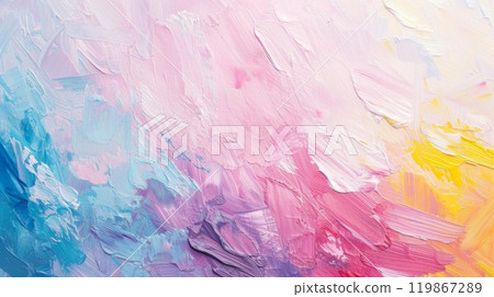 Highly-textured colorful abstract painting background. Brush str 119867289