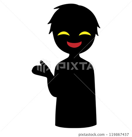 黑色剪影小人形像素材 119867437