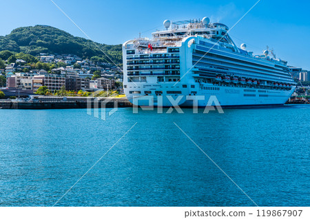 長崎港客船抵達（鑽石公主號）水部之森公園【長崎市】 119867907