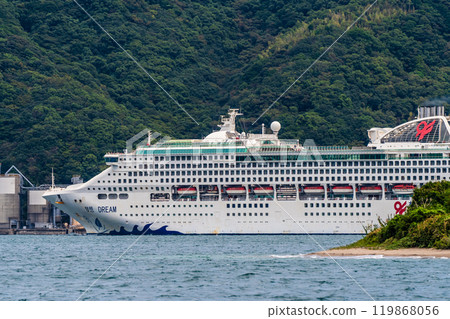 從神之島出發的長崎港客船抵達（夢想）【長崎市】 119868056