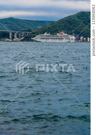 從神之島出發的長崎港客船抵達（夢想）【長崎市】 119868062
