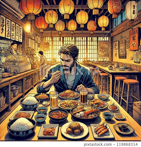 A man suffering from over-ordering A man suffering from over-ordering 119868314