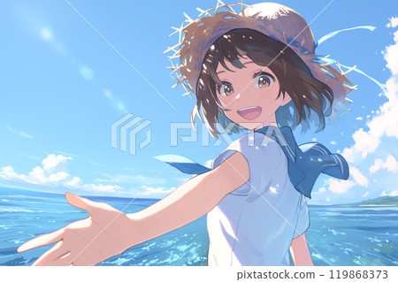 High school girls on the beach_2 119868373