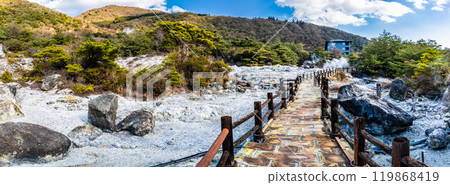 雲仙地獄 大糸地獄全景【長崎縣雲仙市】 119868419