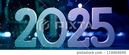 New Year concept. Christmas composition with number 2025 New Year concept. Christmas composition with number 2025 119868699