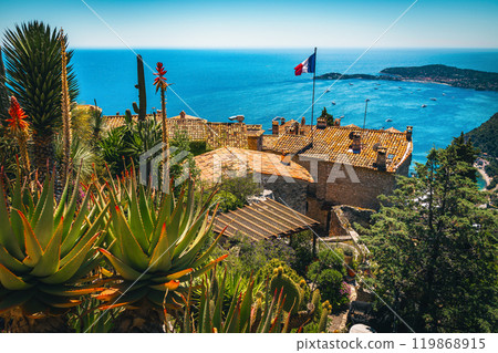 Mediterranean Sea view from the famous botanical garden of Eze 119868915