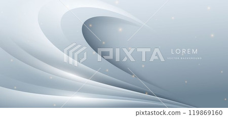 Abstract white curved lines on grey background with lighting effect sparkle. Abstract white curved lines on grey background with lighting effect sparkle. 119869160
