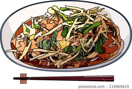 烹飪炒菜,動漫風格插畫,透明背景 烹飪炒菜,動漫風格插畫,透明背景 119869629