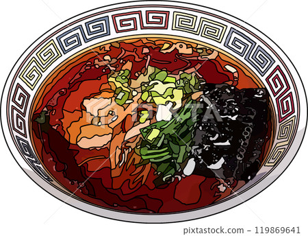 烹飪拉麵，動漫風格插畫，背景透明 119869641