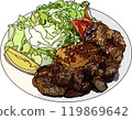 烹飪薑烤食物，動漫風格插畫，透明背景 119869642