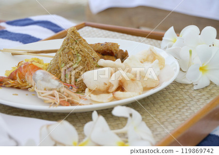 Eating Nasi Goreng in Bali 119869742