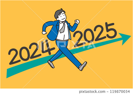 2024年至2025年商人高高興興行走的插圖 2024年至2025年商人高高興興行走的插圖 119870034