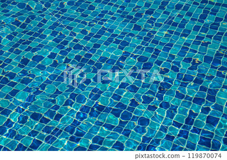 Blue water. Background. Rest in the pool. Pure water. Waves. Blue background. Blue water. Background. Rest in the pool. Pure water. Waves. Blue background. 119870074